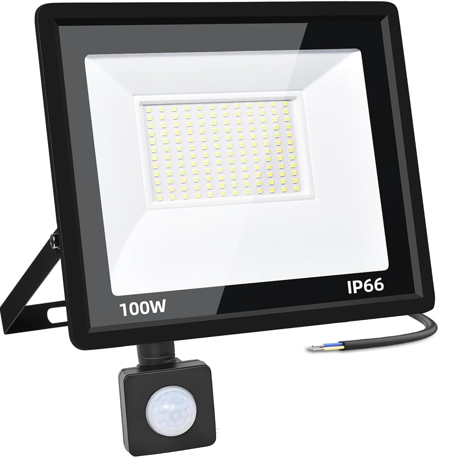 CREATESTAR Faretto Led da Esterno con Sensore di Movimento 100W, 10000LM Faretti Led Esterni IP66 Impermeabile 6500K Luce Bianca Fredda per magazzino giardino garage campo sportivo