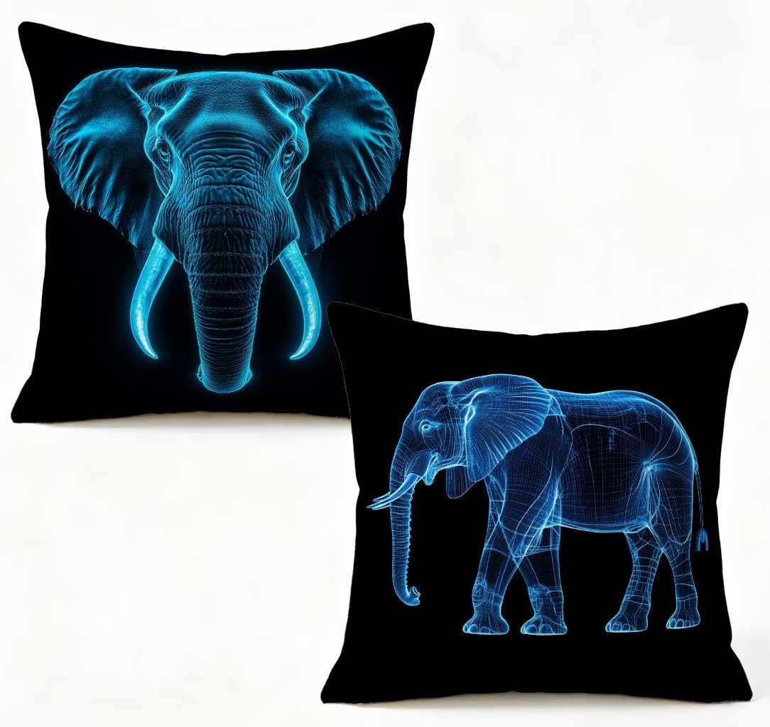 Housse de coussin lin bleu 60x60 cm avec fermeture éclair invisible soignée