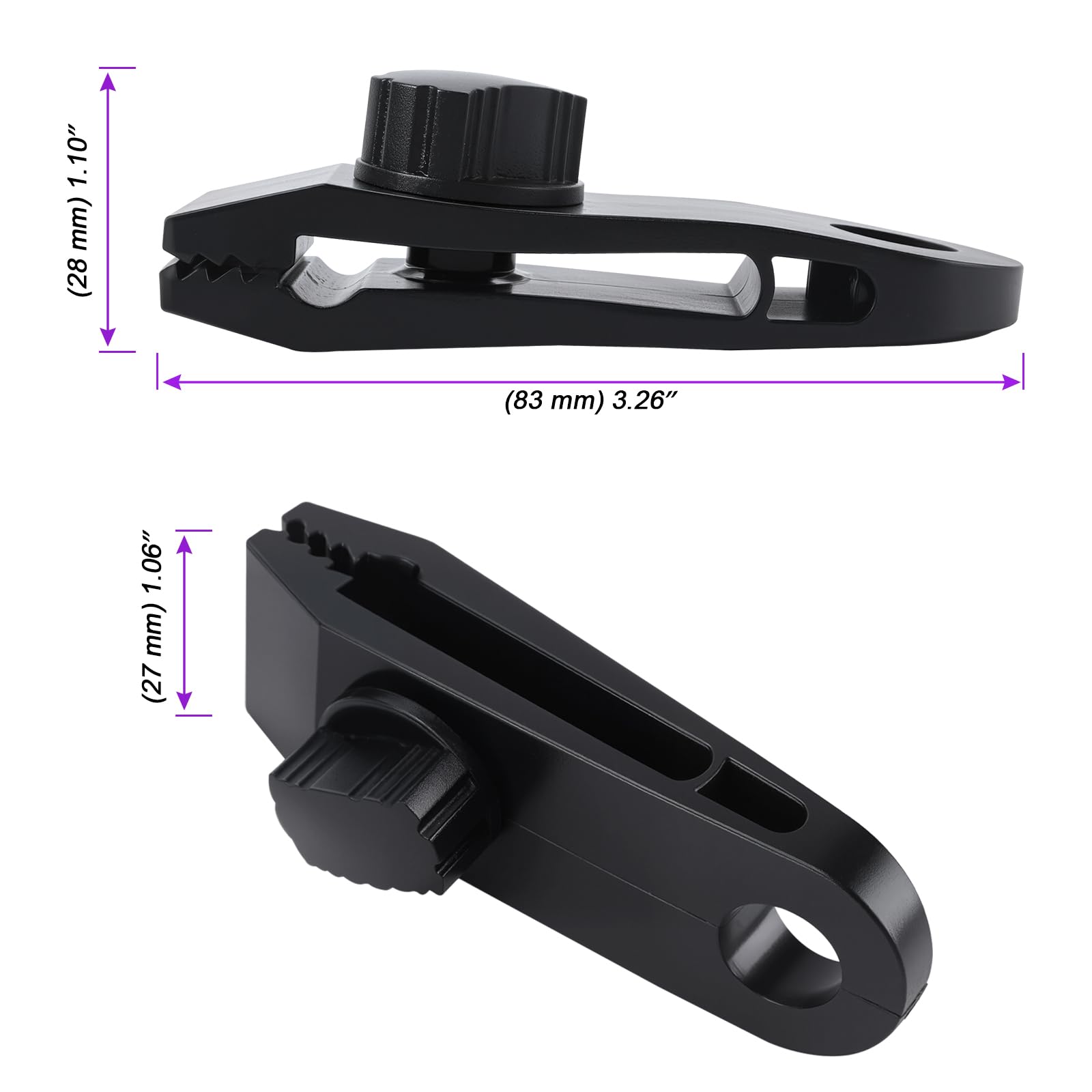 Lot de 40 clips de fixation pour bâche et tente - Attaches pour bâche de piscine, remorque, auvent - Pince à fixation universelle - Noir