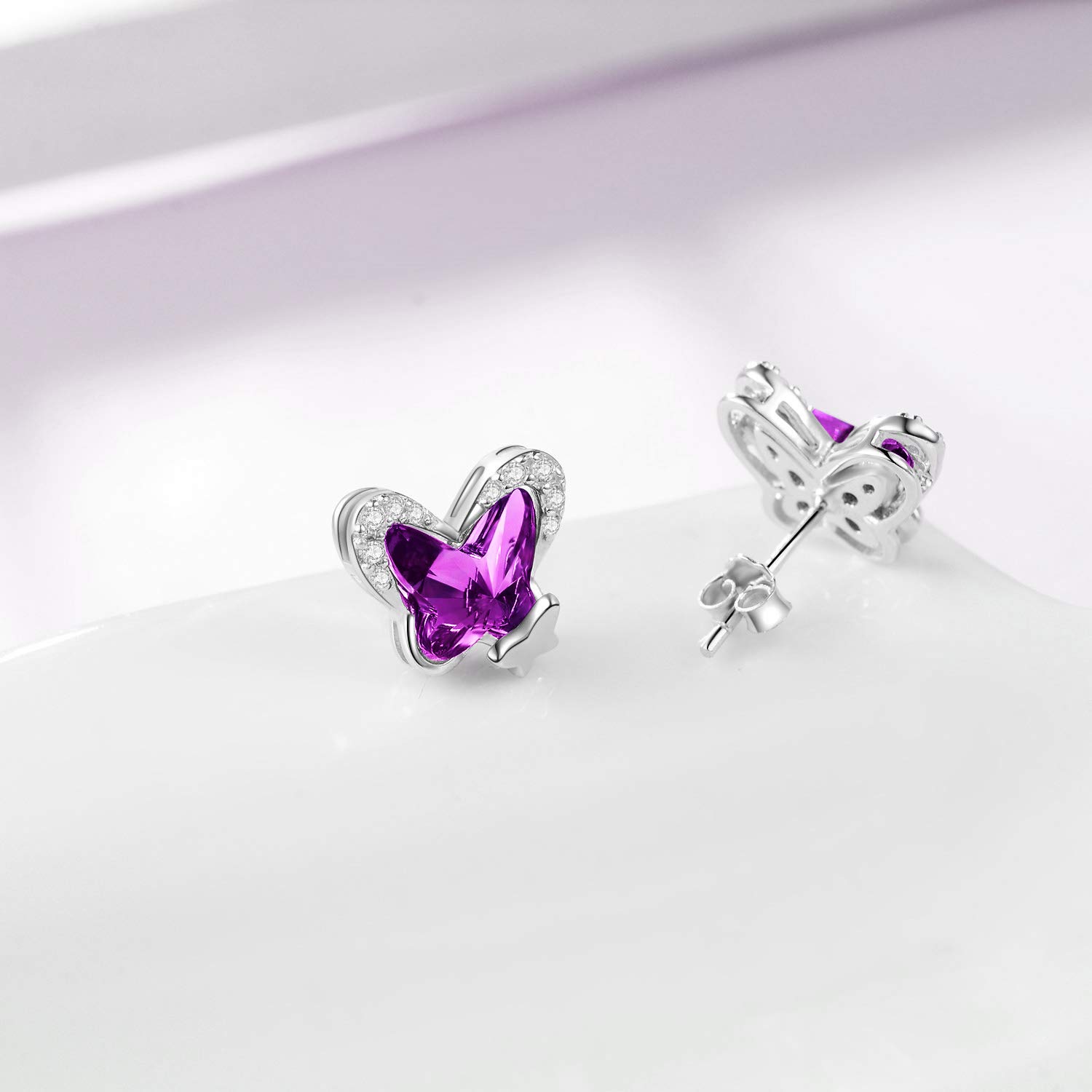 Schmetterling Ohrringe Kinder Sterling Silber 925 Mädchen Ohrstecker, Geburtstagsgeschenke für Frauen Tochter