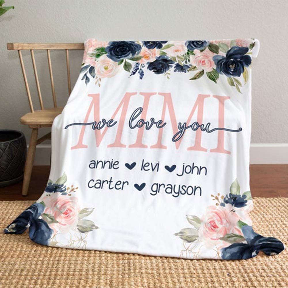 Amazon.com: Personalized Mimi with Grandkids Name Floral Fleece Blanket  Gift for Grandma Mimi Nana from Grandkids We Love You Great Customized  Blanket for Birthday Mothers Day Wedding Anniversary : Home & Kitchen