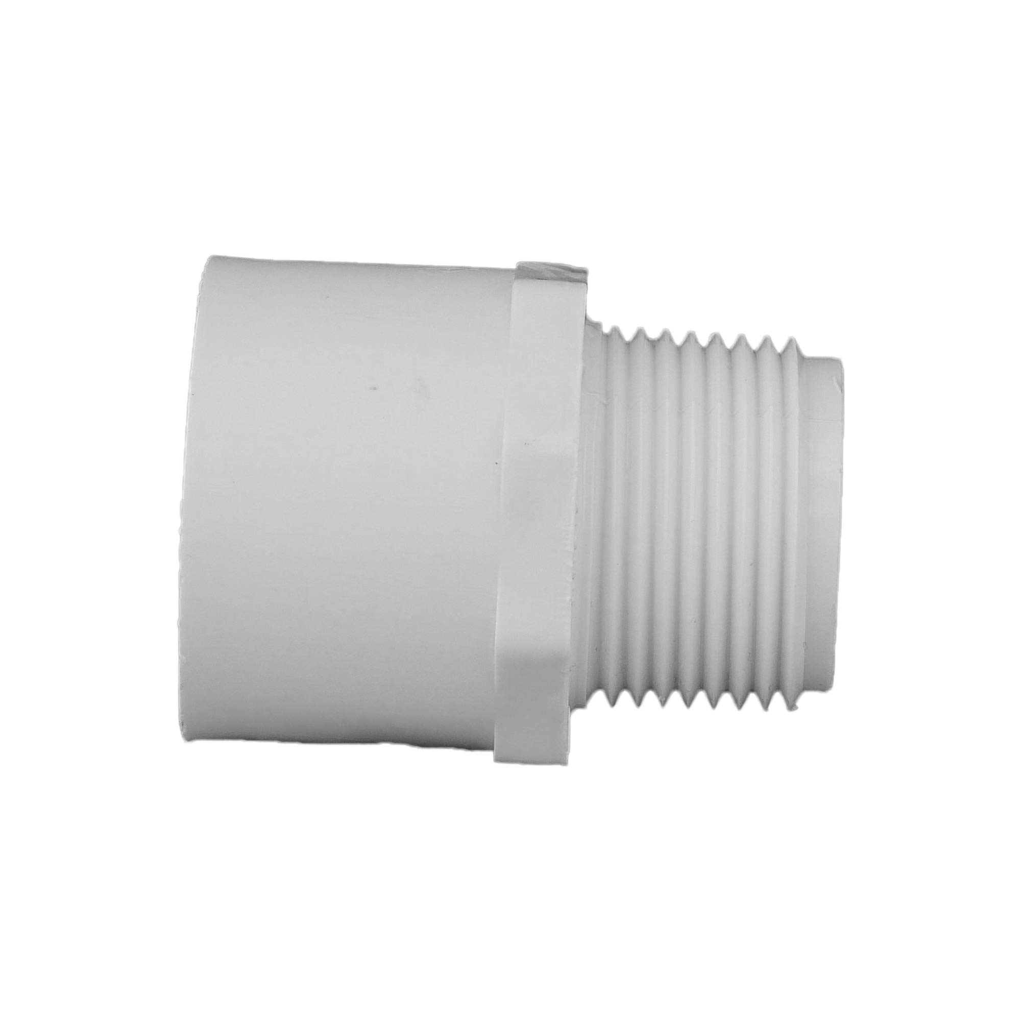 25 Pack - Schedule 40 PVC Pressure Male Adapter, White, 1 In. MPT - PVC 02109 1000HA