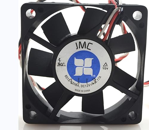 6015-12HBA 2.362x2.362x0.591 in 12V 0.17A JMC 6CM Ventilador de refrigeración de 3 hilos