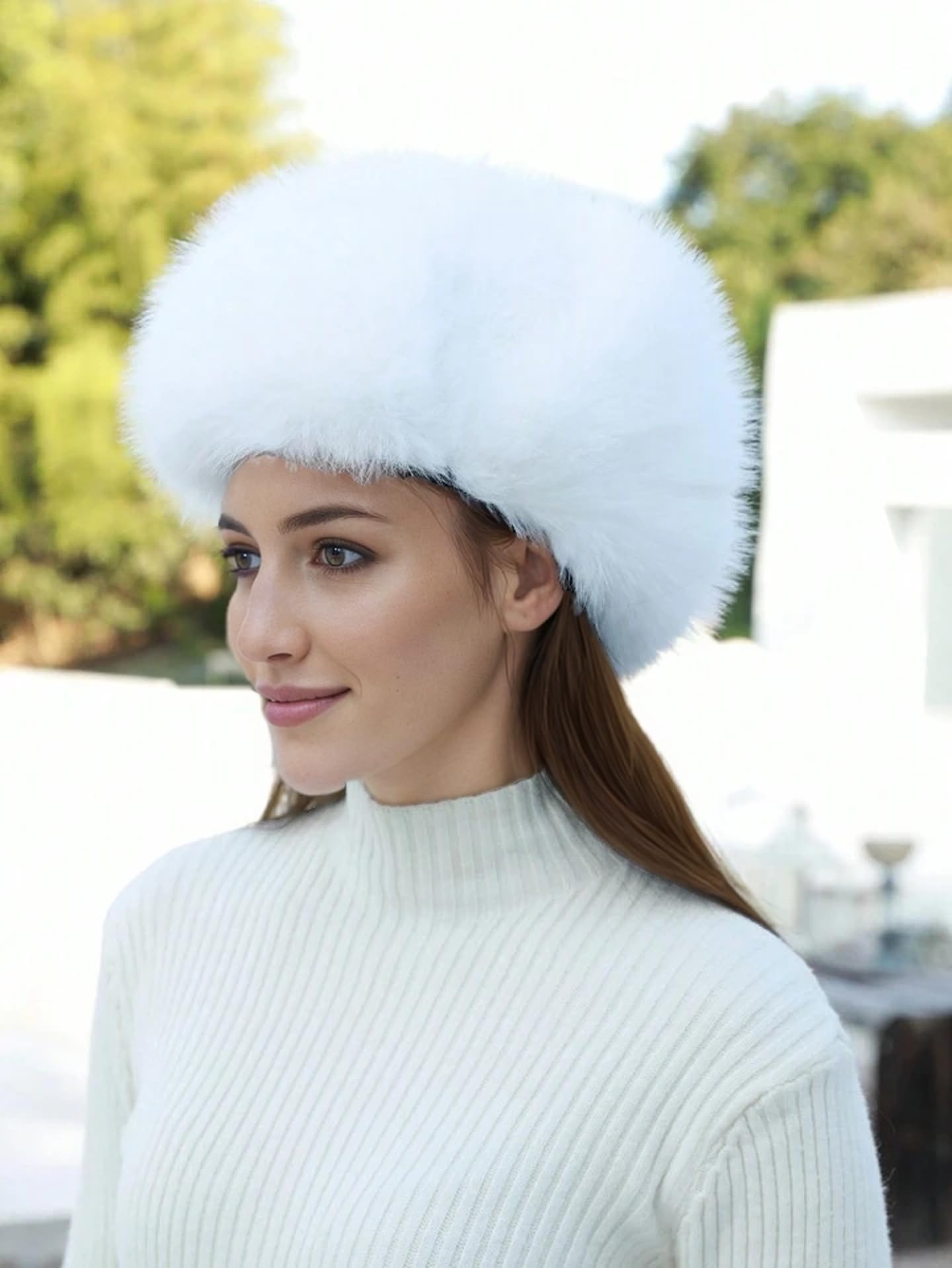 Lina & Lily Chapeau de Trappeur Chapka Femme Hiver Chaud Fausse Fourrure Poils Longs