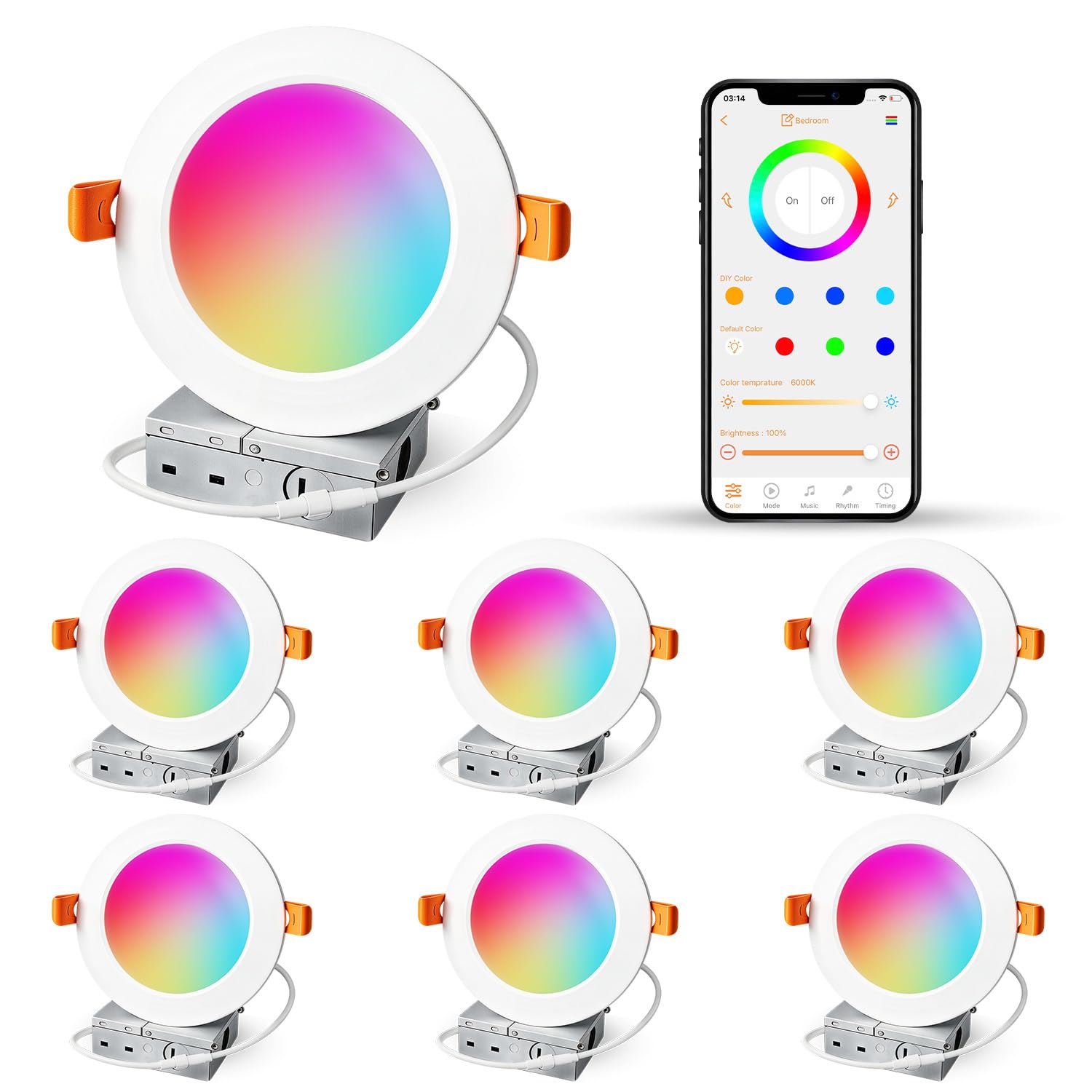 iLC 4 Inch LED Recessed Lighting Color Changing