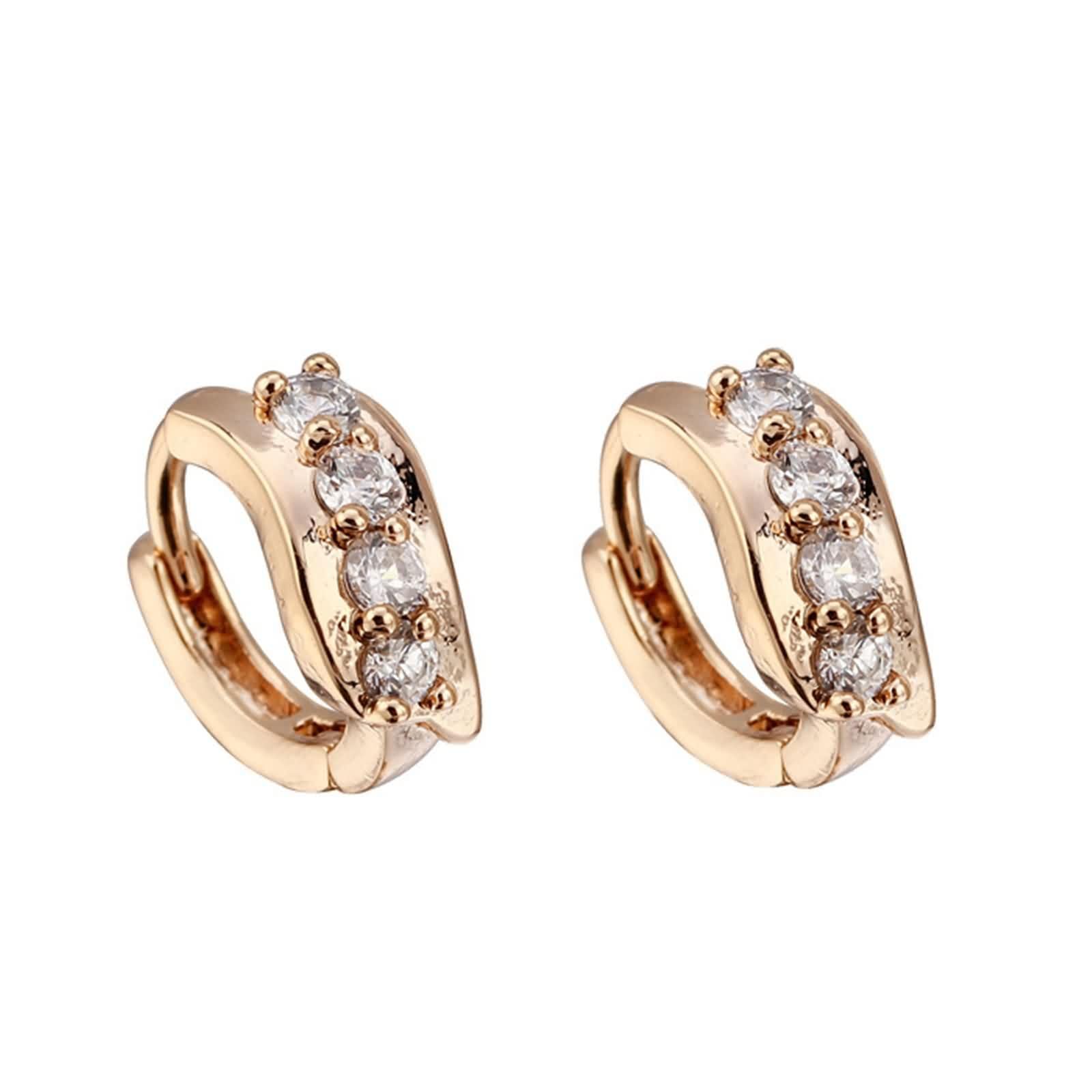 AMDXD Au585 - Pendientes de aro para mujer con moissanita, oro de 14 quilates, joyas pequeñas de oro real