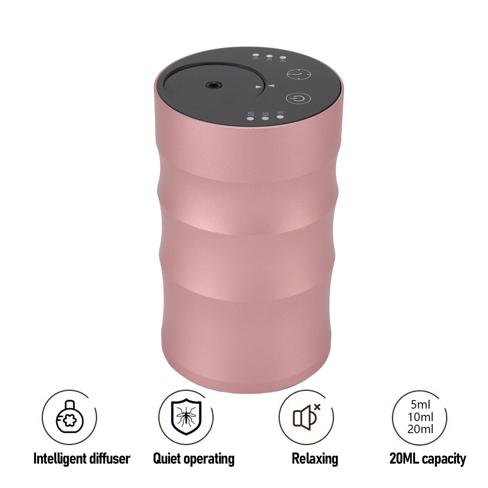 Waterless Essential Oil Diffuser, Portable Car Aromatherapy Diffuser with 20ml Capacity, 1/2/3H Timers, Battery Operated Mini Scent Air Machine for Home Room Cars Office
