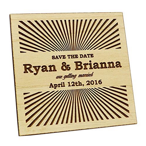 Save the date en bois gravé invitation de mariage rustique haut de gamme x20