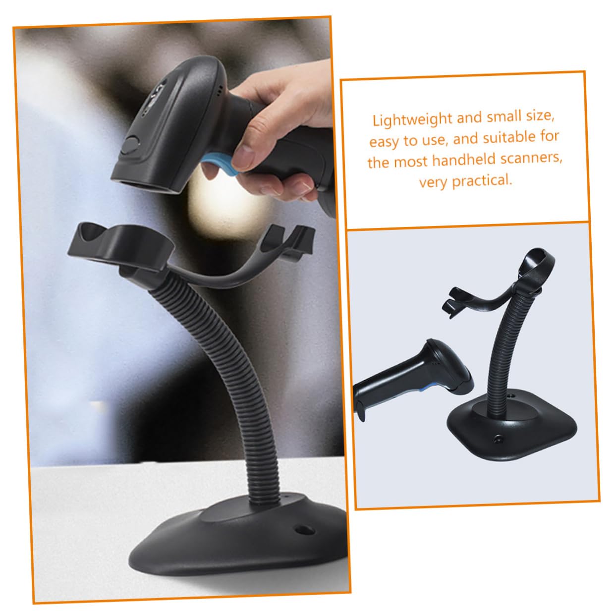 HONMEET Barcode Scanner Holder Adjustable Bracket for Handheld Readers Non Slip Base Removable Design for Supermarkets Retail Stores and Warehouses