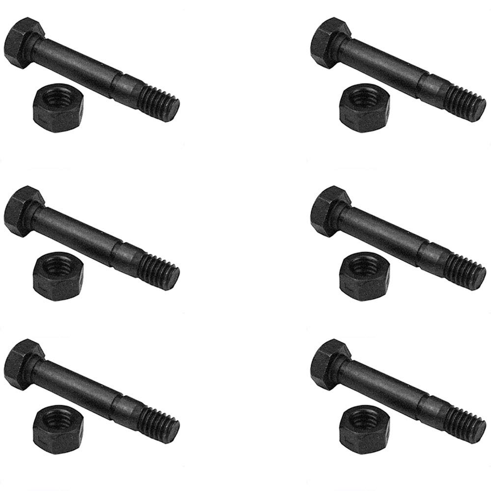 RAParts 6 Pack Shear Pin Bolt & Lock Nut fits Ariens 52100100 w/ 2" x 5/16" Thread Size