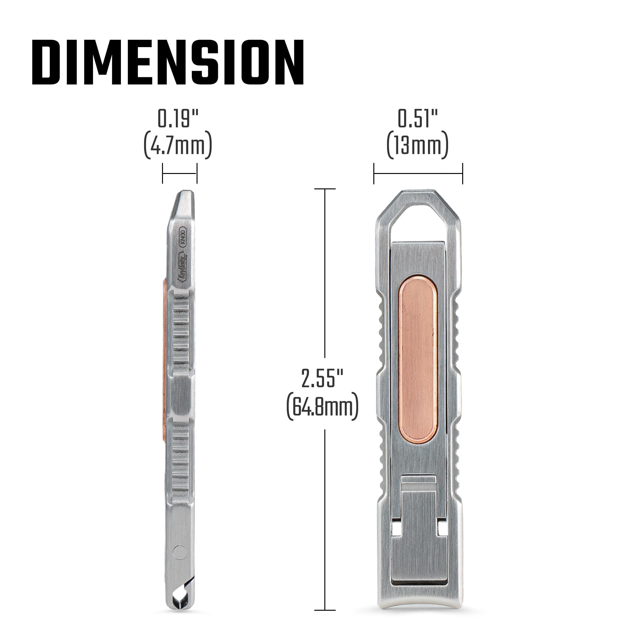 KeyUnity KN00 EDC Cortaúñas Plegable con Lima, cortaúñas Curvo, Acero Inoxidable alemán 4116 para Viajes y Transporte Diario