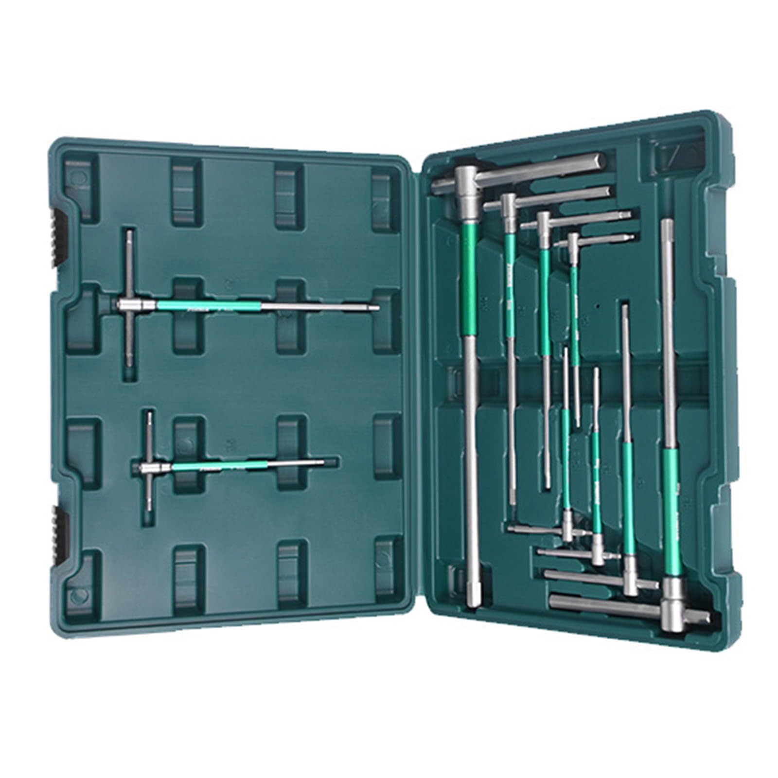 ZBIianxer 10pc Multifunction Sliding Hexagonal Wrench Set High Torques T Handle for Machinery Hole Access Portable Tool Case Professional Nonslip Hexagonal Wrench Set