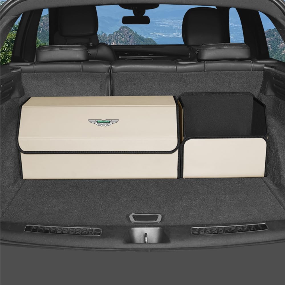 Organisateur Coffre Voiture DS 5 2015-2018 WEIHUANB - Boîte Rangement Cuir PU Pliable Étanché Grande Capacité