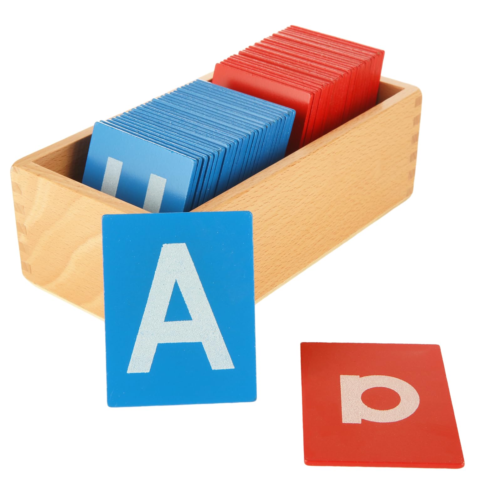 QTLCOHD Montessori Lower and Capital Case Sandpaper Letters, Tactile Letters for Preschool Learning, English Letter Language Teaching, Kindergarten & Early Childhood Development