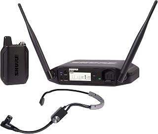 Shure GLXD14+/SM35 Dual Band Pro Digital Wireless Microphone System for Speakers, Performers, Presentations - 12-Hour Battery Life, 100 ft Range | SM35 Headset Mic, Single Channel Receiver