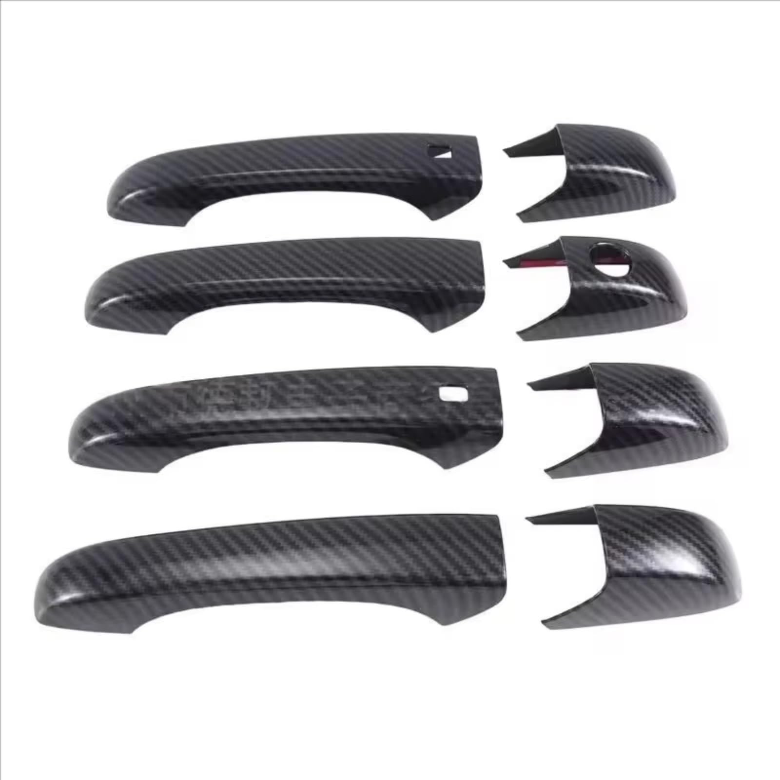 Qdzvalumv Carbon Fibe Car Door Handles Cover Shell Compatible With Jeep For Grand For Cherokee 2011-2019 Car Exterior Door Handle R Pattern Protective Cover Trim Set(Carbon Fibe)