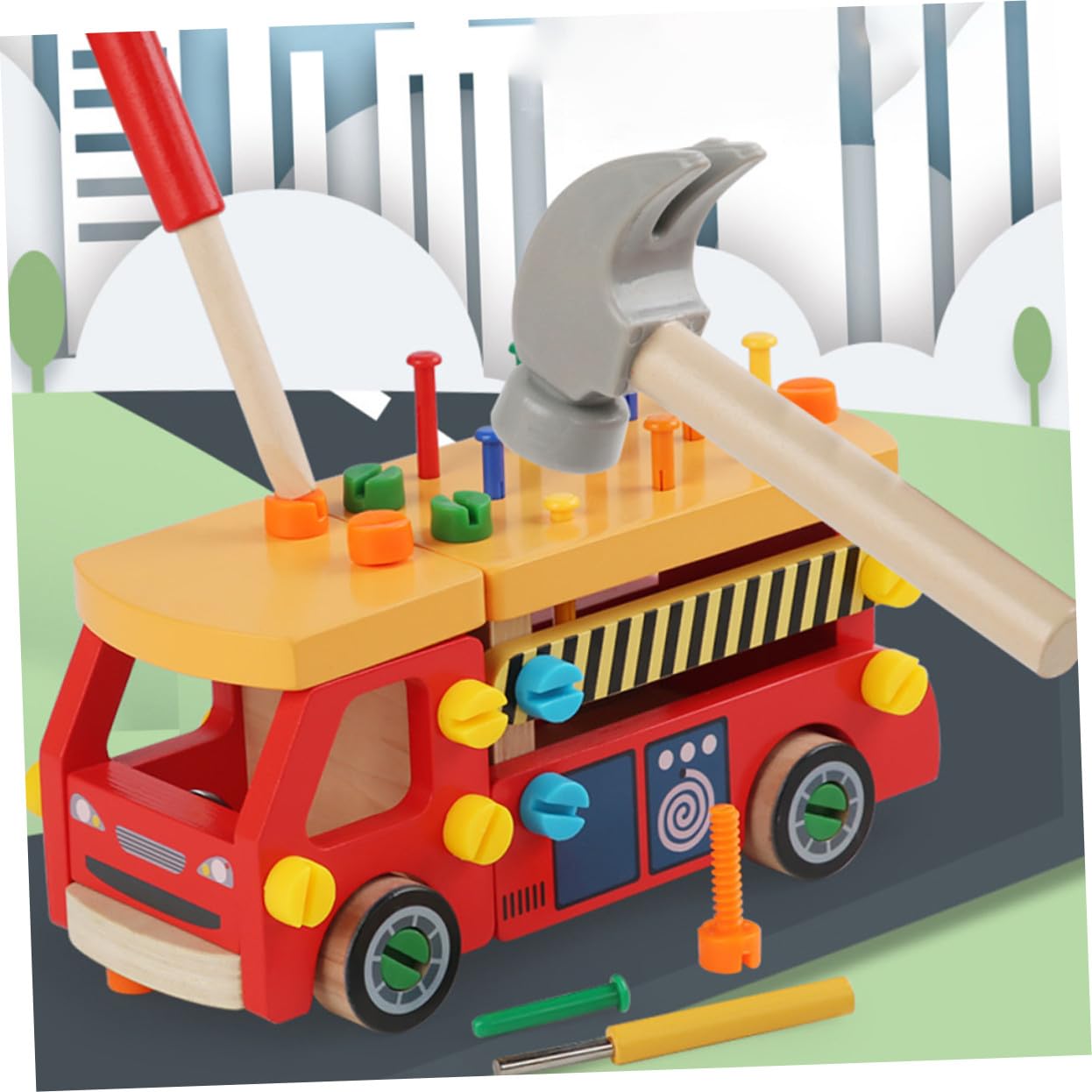 ERINGOGO Attrezzi in Legno per Kit Giochi di Costruzione Educativi per Ragazzi e Ragazze Gioco di Ruolo per Sviluppo Coordinazione e creatività Regalo per Anni