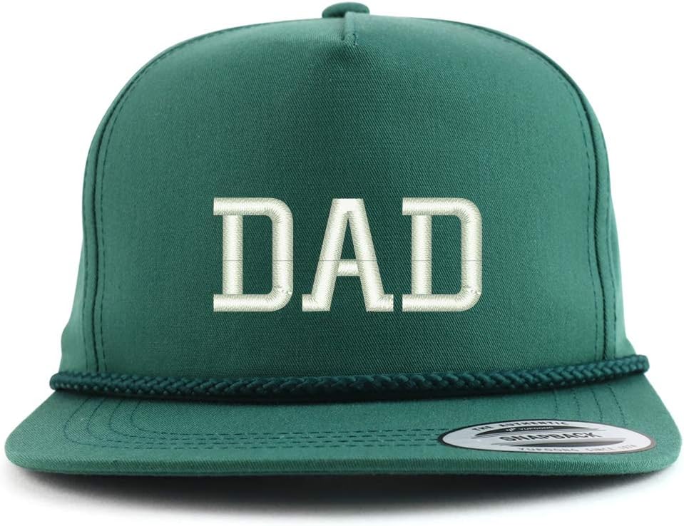 Trendy Apparel Shop Dad Embroidered 5 Panel Flatbill Braid Snapback Golf Cap