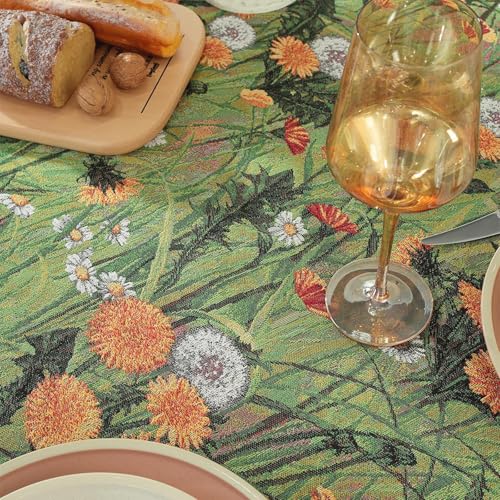 Nappe luxueuse rectangulaire verte au style rétro chic - 8