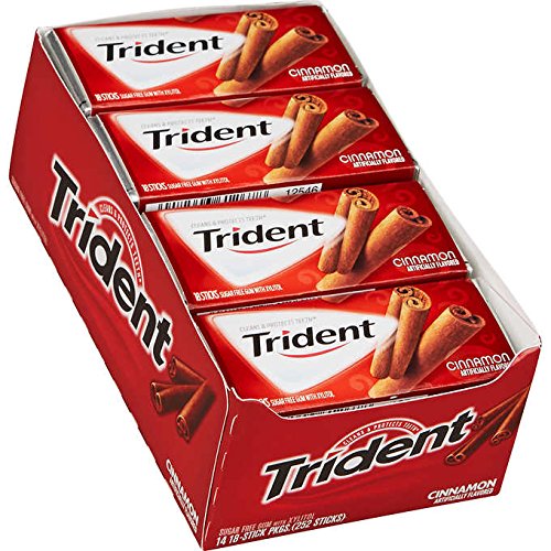 TridentSugar-Free Gum, Cinnamon, 15 Count, Pack of 1