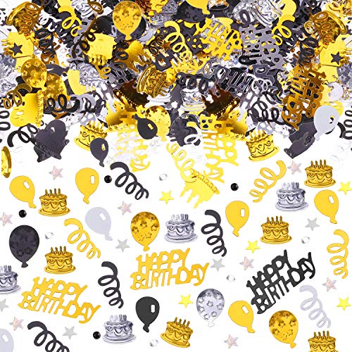 3000 Pieces Happy Birthday Confetti Birthday Cake Confetti Metallic Foil Balloon Confetti Table Scatter Confetti Decorations For Birthday Party, Baby Shower, Diy Arts And Crafting (3 Colors) #TOP9