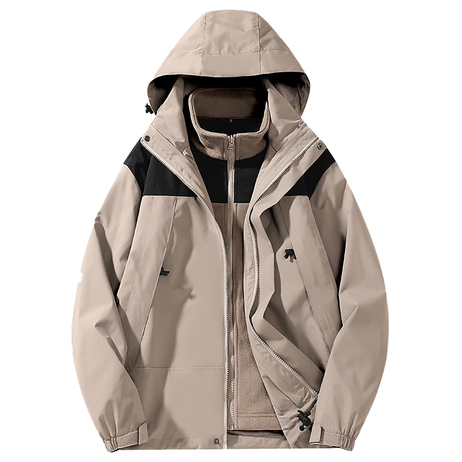 Generisch Chubasquero para hombre, impermeable, transpirable, chaqueta funcional, chaqueta de senderismo, chaqueta de ciclismo con capucha A25