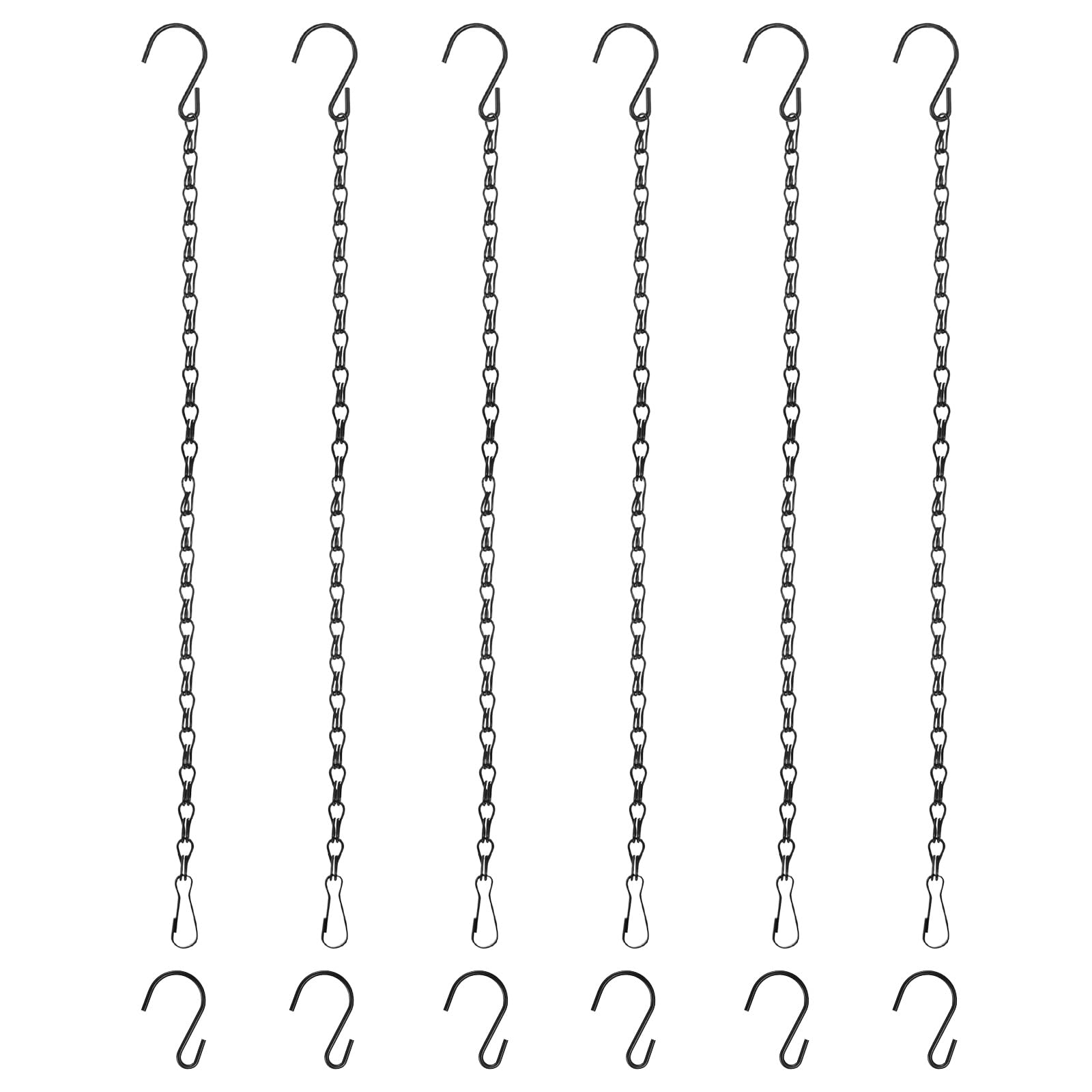 M METERXITY 6-Pack Chain for Hanging Plants 40cm/16in Iron Black