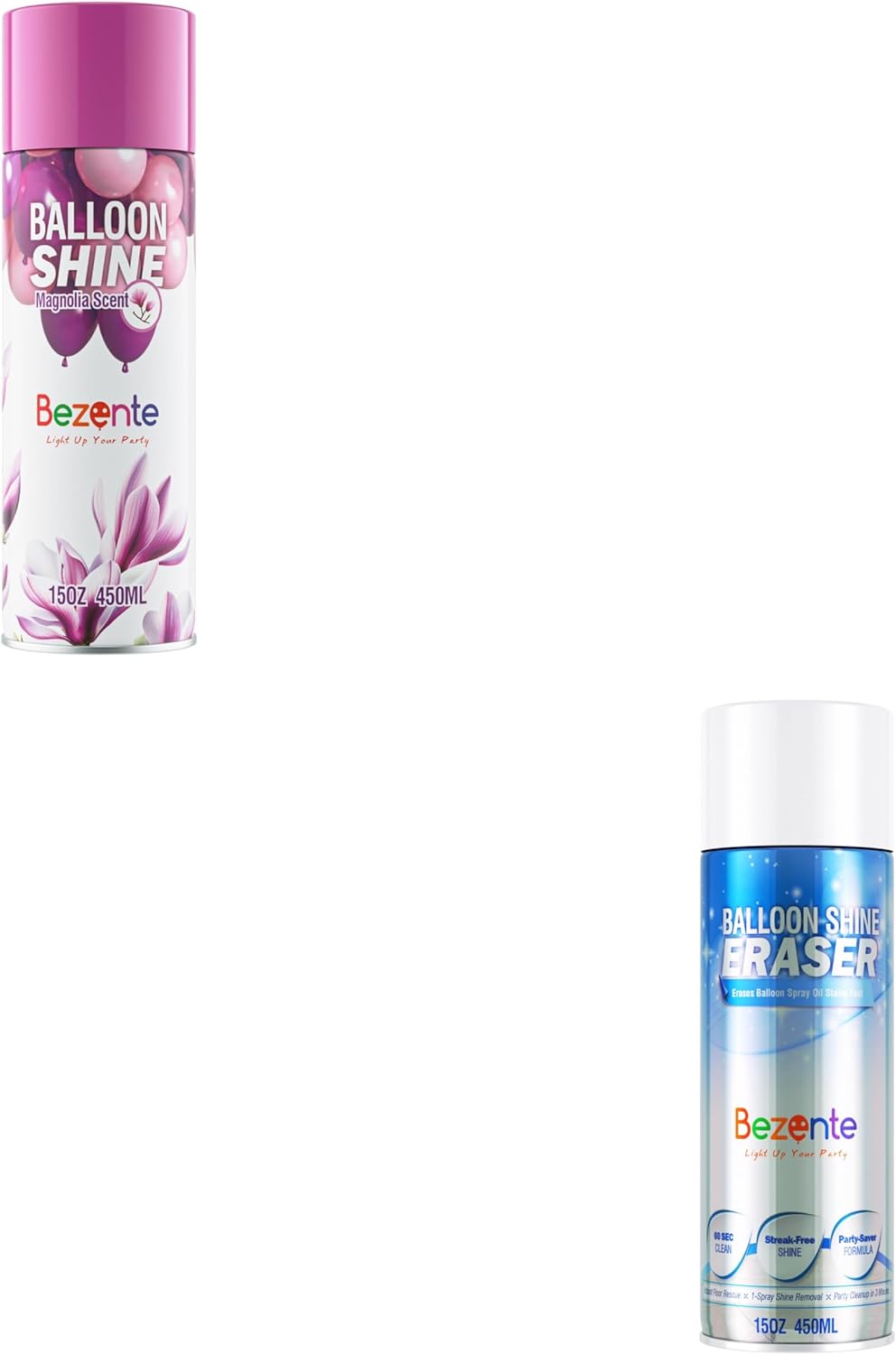 Bezente Balloon Shine Spray - 15 oz Magnolia Scent and Balloon Shine Cleaner Spray - 15oz