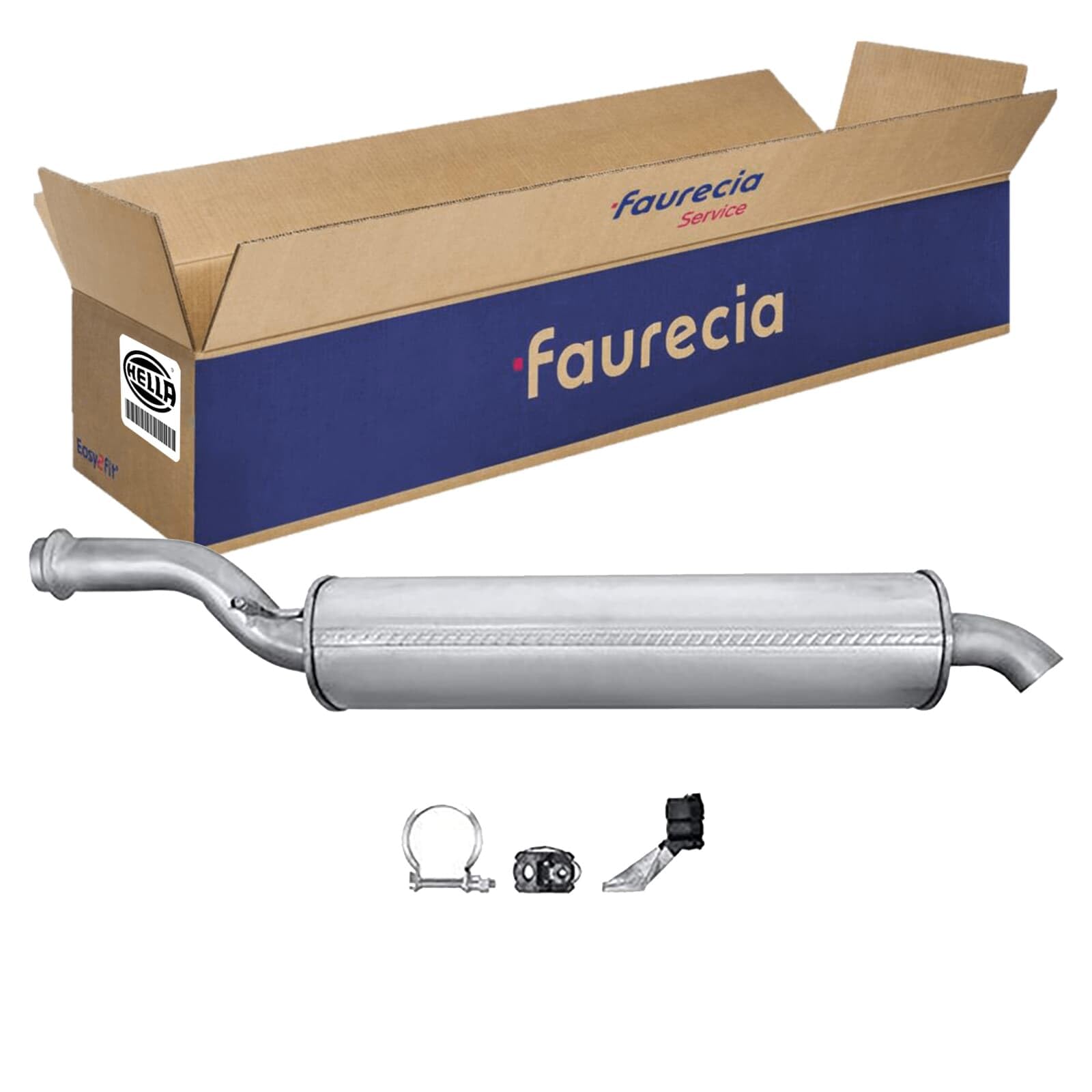 HELLA 8LD 366 027-151 Tłumik końcowy - Easy2Fit® Kit - z tyłu - jednoczęściowy - Komplet z elementami do montażu