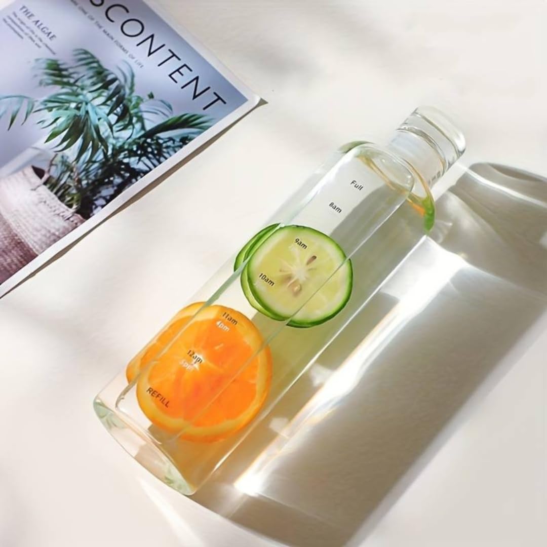 500 ml Glass Water Bottle with Glass Lid, Without Black Sleeve - Image 2