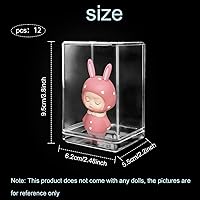 Vista 2 de Paquete de 12 vitrinas, escaparate transparente de pie para mini figuras pop, coleccionables, piedras preciosas y mini juguetes, diseño apilable