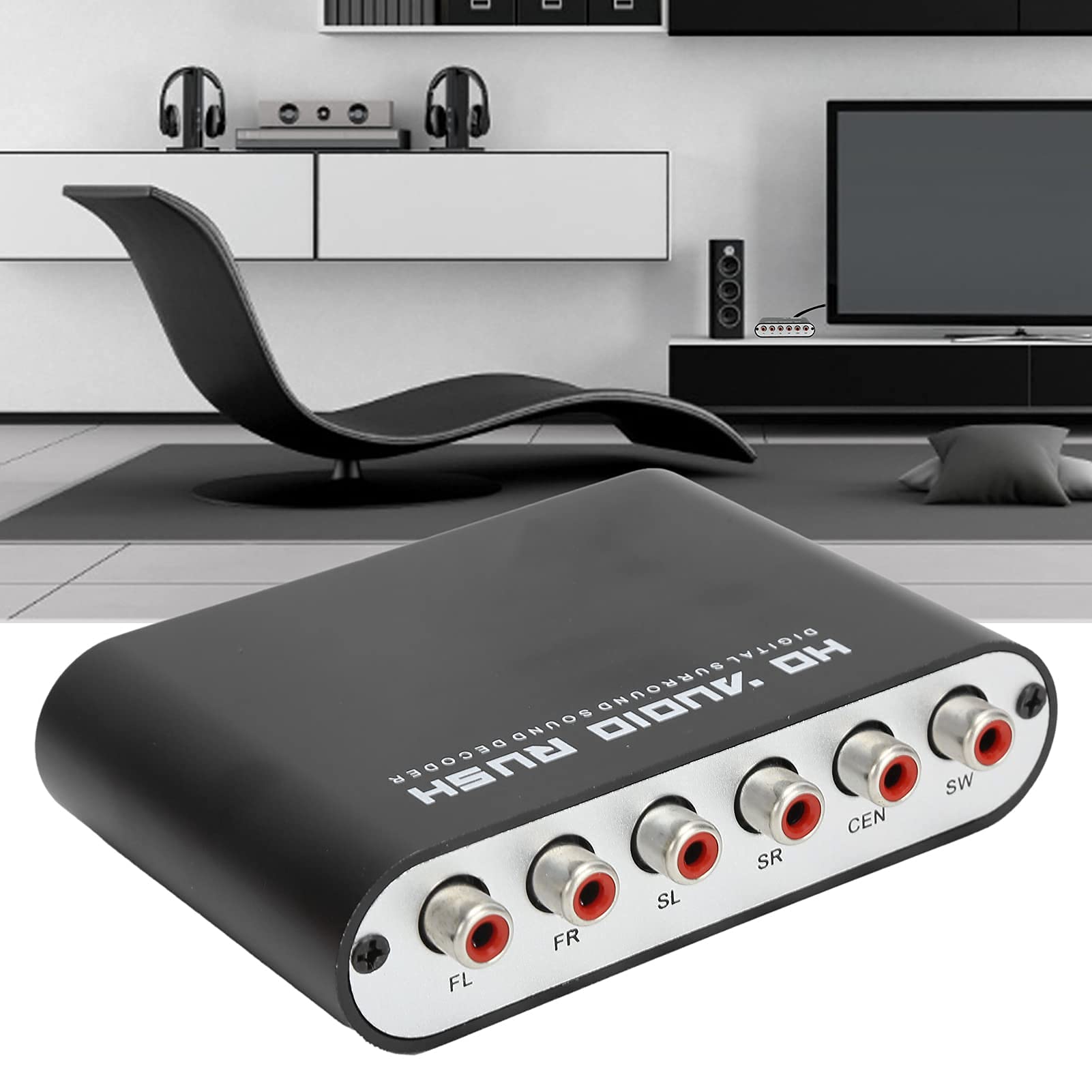 Decodifica 5.1 , Convertitore Digitale Analogico 4K con Ingresso Ottico Coassiale AC3 DTS PCM, Uscita 6 Plug and Play per Home Theater 1 Pezzo