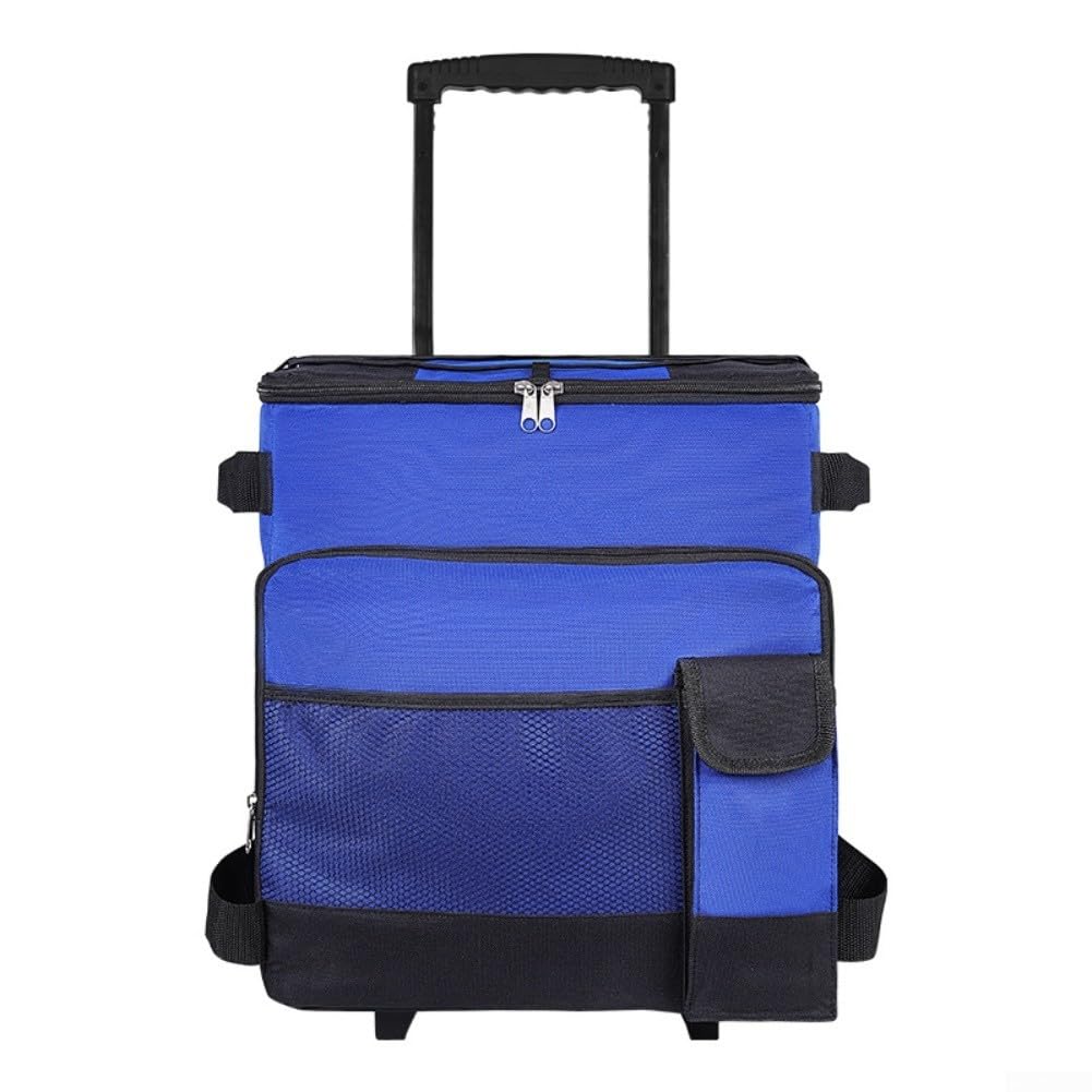 Große Kühltasche mit Rollen 41L Faltbar Isoliertasche Wasserdicht für Picknick Camping Einkauf Auto Reise Lebensmitteltransport Getränke Männer Frauen