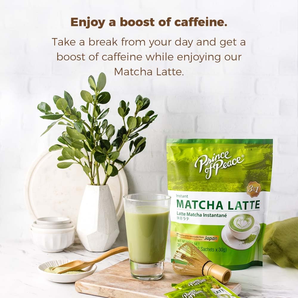 Prince of Peace 3 in 1 Matcha Latte Instant Beverage 12 Sachets Made with Matcha Powder from Japan — view 4