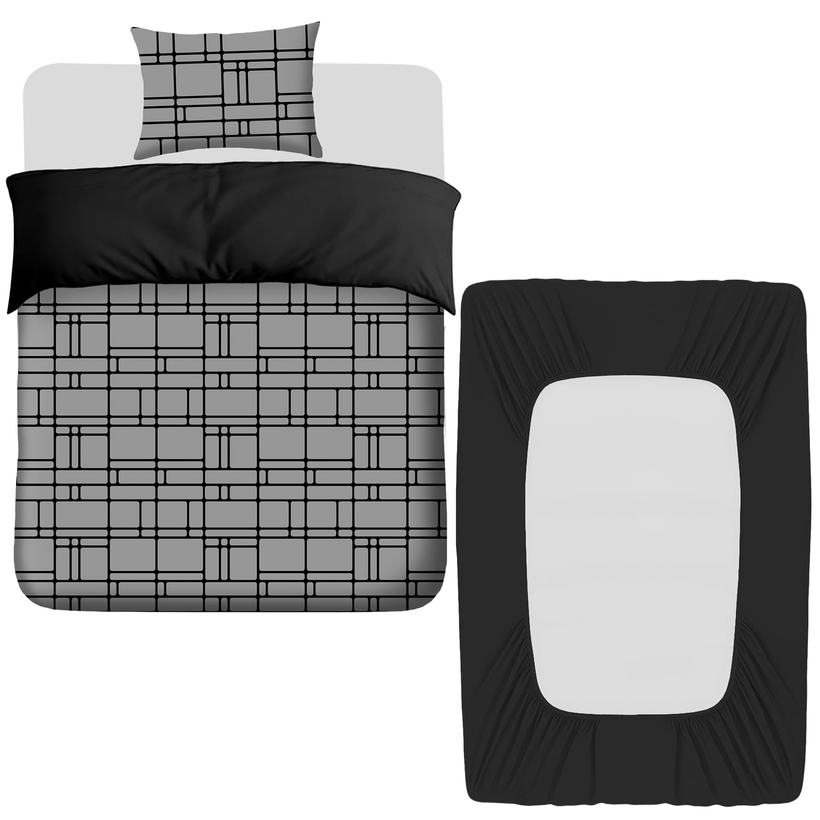 grace - Duvet Cover Set - Single - Grey