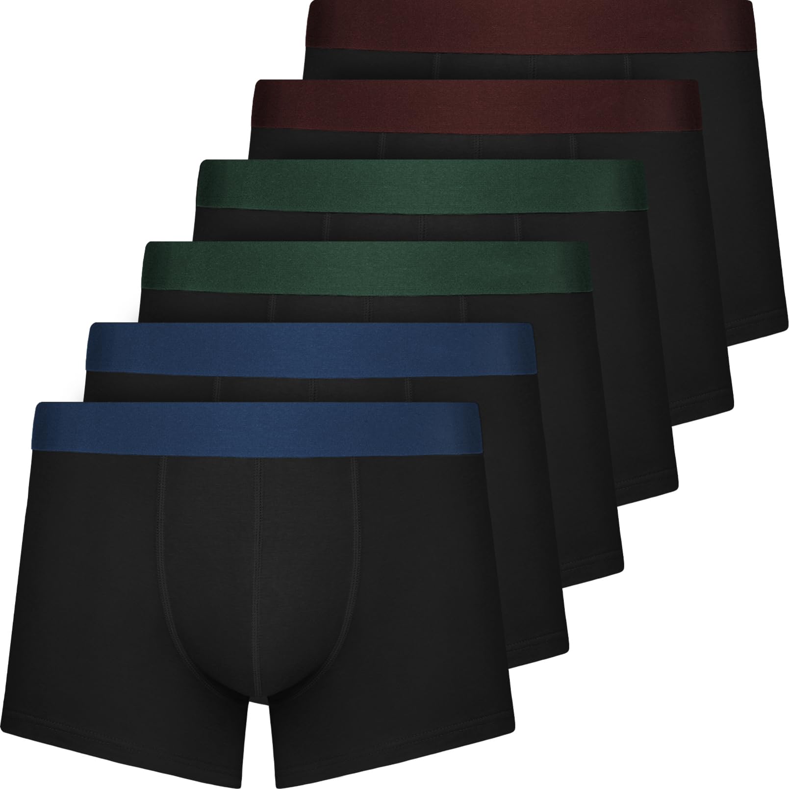 QINCAO Men's Boxer Shorts, Pack of 6, Without Logo, Comfortable Cotton | Premium Cotton, Soft Edges Without Hems, Slim Fit, No Irritating Tags, Wear-Resistant Colors