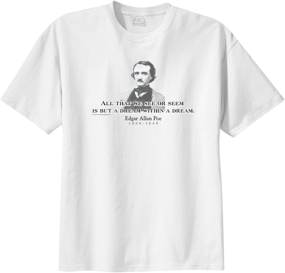 Edgar Allen Poe Quote - All that we see or seem is but a dream within a dream - ThinkerShirts Boy's Short Sleeve T-Shirt White L