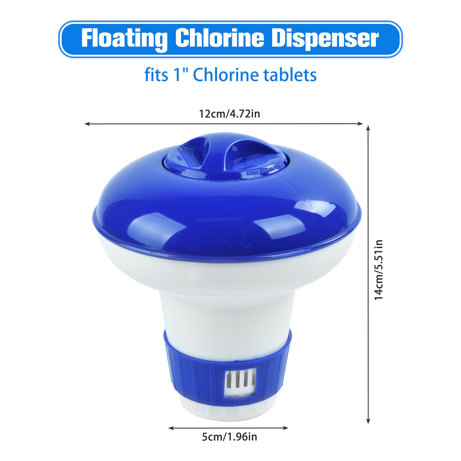Distributeur Flottant Chlore Piscine 5 Pouces KATELUO - Diffuseur Chlore Réglable Pour Piscine Spa Et Aquariums