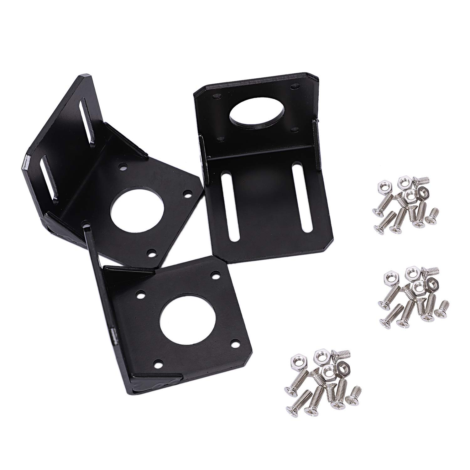 CUHAWUDBA 3PCS Steel 42 Stepper Motor L-Bracket for Nema 17 Stepper Motor with Screws