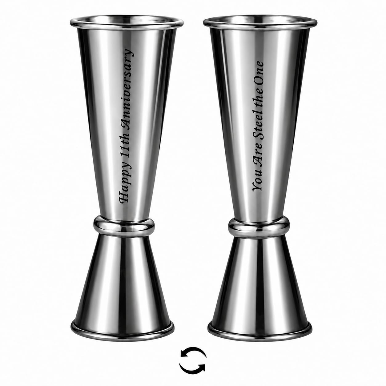 Steel Anniversary Jigger Gifts - 11th Wedding -1