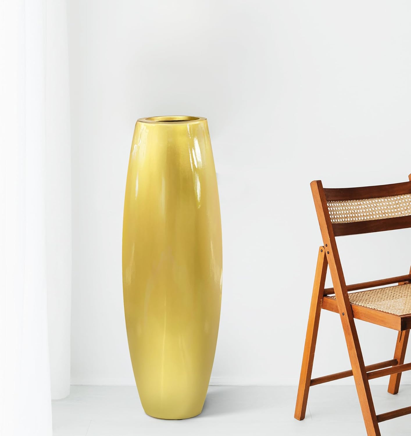 Amazon.com: Luystoka Tall Gold Floor Vase, 35.5 inch (90 CM, 3 FT ...