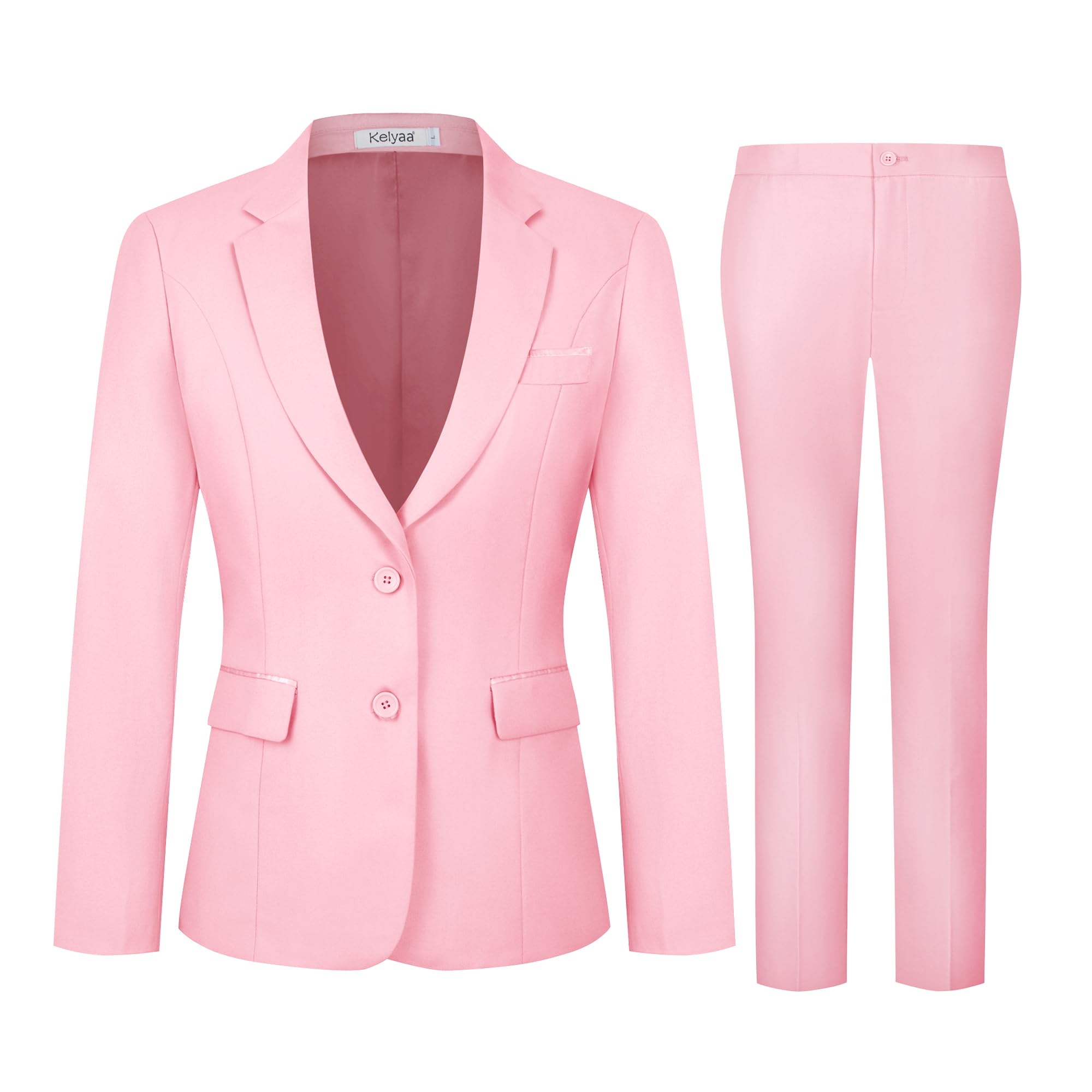 Womens 2 Piece Suit Lady 2 Button Business Work Office Slim Fit Blazer Jacket Pants Set