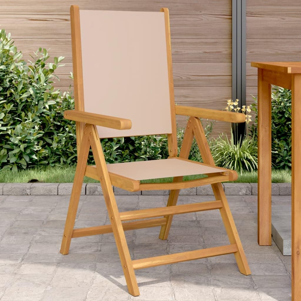 VidaXL Gartenstühle 2er Set – Faltbar, Aus Massivem Akazienholz, Grüne Gussaluminium-Teile