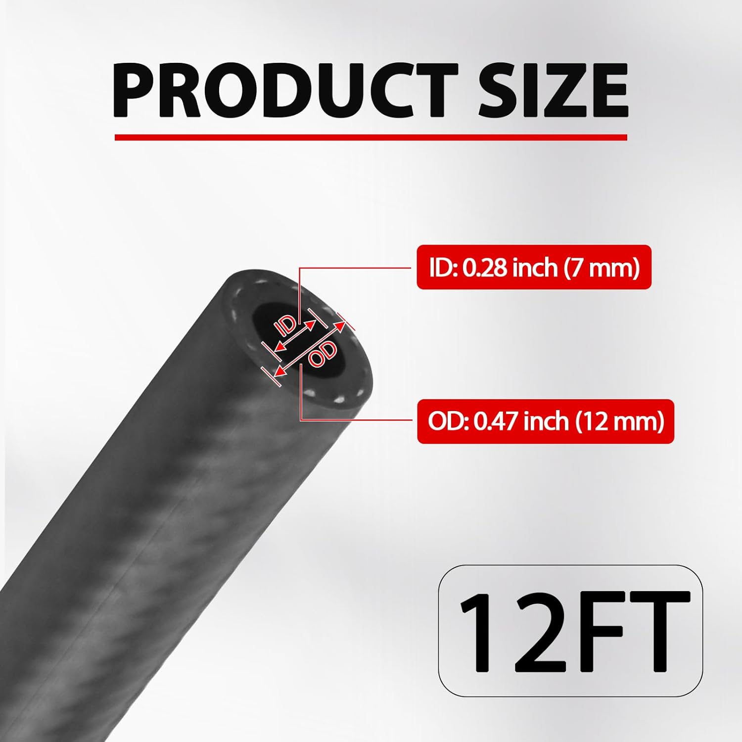 5/16" ID Marine Fuel Line Assembly with Primer Bulb Nylon Braided Marine Fuel Hose Assembly for Outboard Boat Motor RVs Tractors Lawnmowers and Caravans (5/16" ID, Length: 12 Ft)