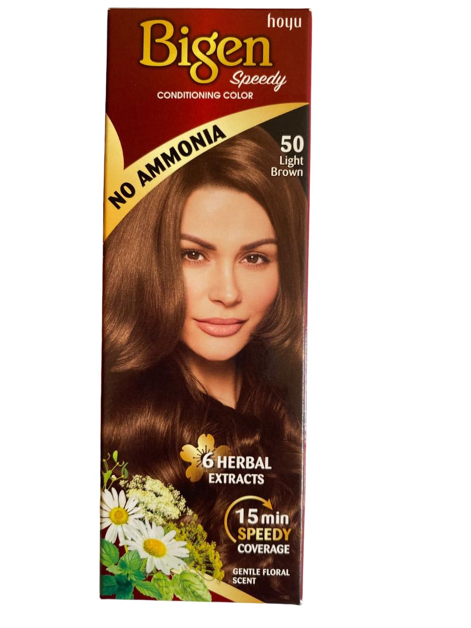 BigenSpeedy Conditioning Color with No Ammonia and Gentle Floral Scent, Light Brown No-50
