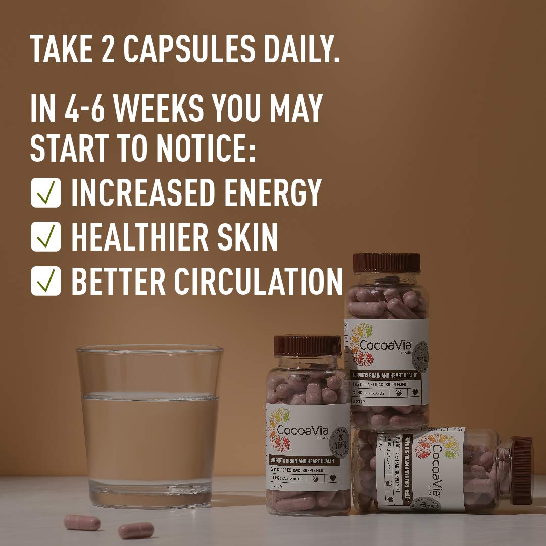 CocoaVia Heart and Brain Supplement, Memory and Circulation Booster