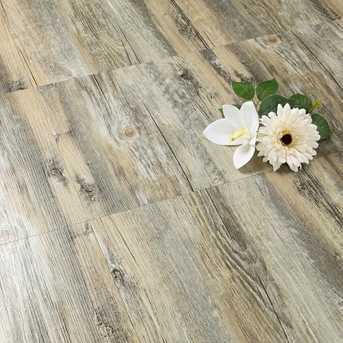FunStick 30x30CM 30 Dalles Salle de Bain Autocollantes Marron Rustique Dalle PVC Adhesive Sol Salon Balcon Imperméable Revetement de Sol Chambre Effet Bois...