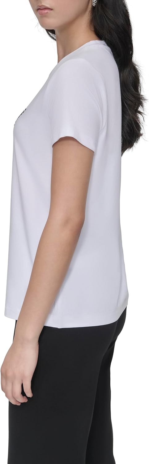 DKNY Womens Logo Short Sleeve Casual T-Shirt - Image 3