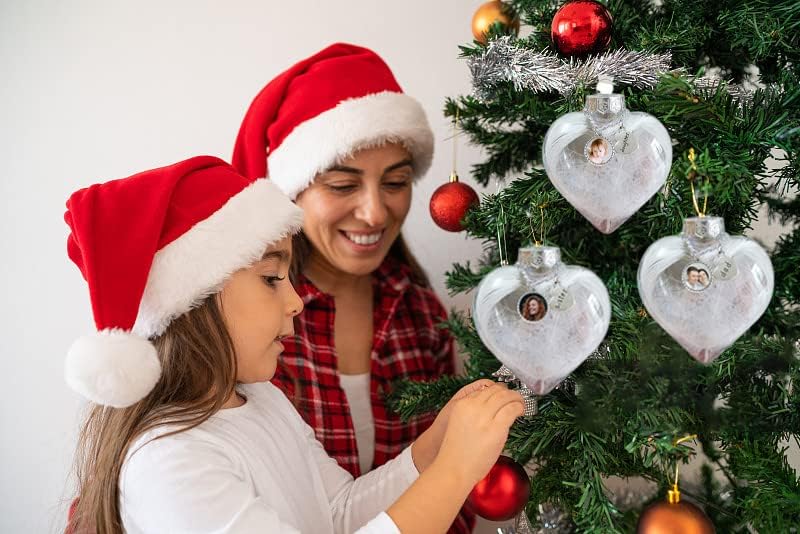 Miniatura 9 de Adornos de Navidad  Decoración para árbol de Navidad  Adorno de bola de fotos personalizada, adorno de bola de Navidad inastillable para vacaciones,