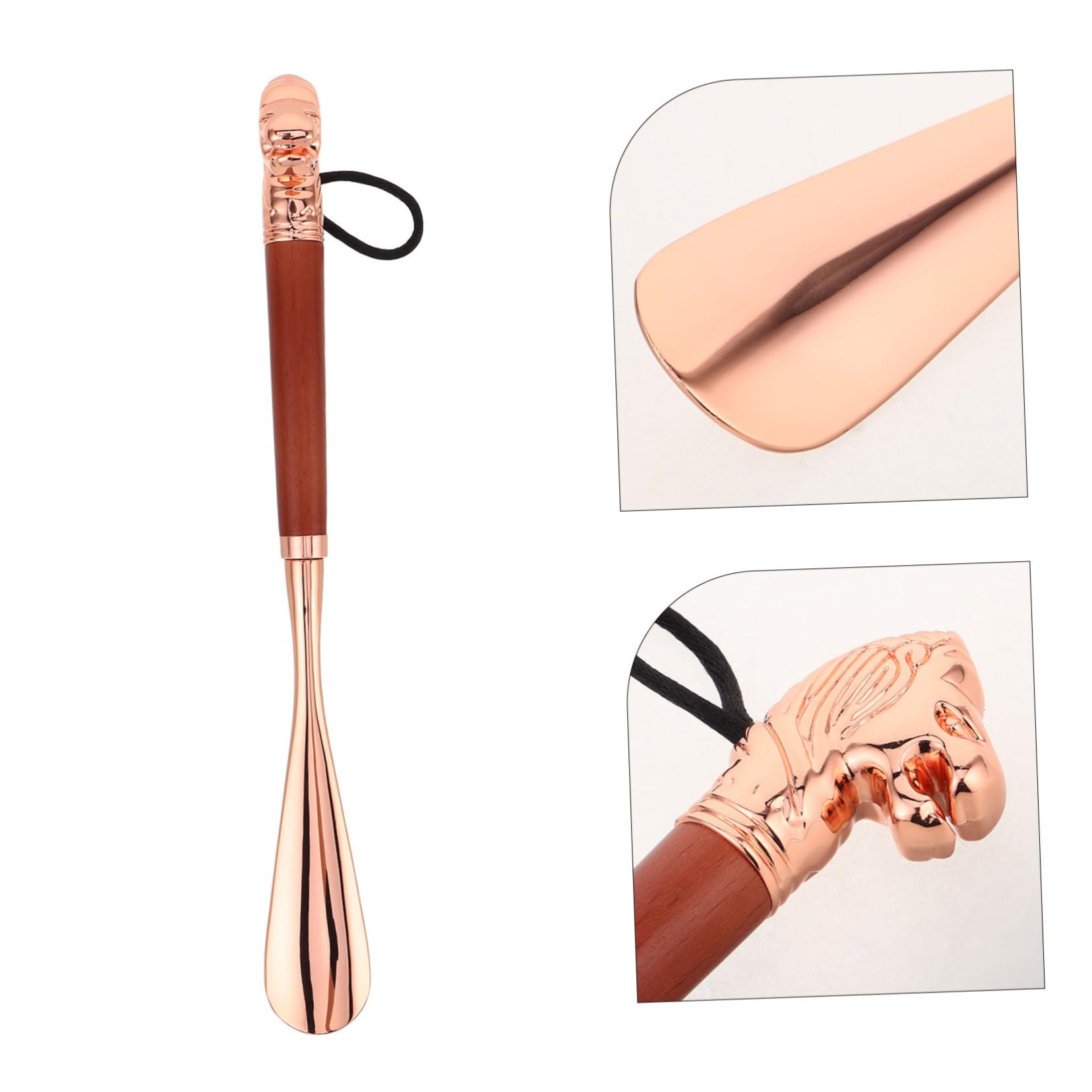 KOMBIUDA Calzascarpe lungo Lega di Zinco Testa di Leone 32 Cm | Design Ergonomico e Robusto, per Casa e Uso Quotidiano, Adatto a Anziani e Persone Disabilità
